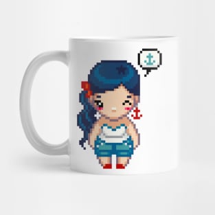 Hello Sailor Pixel Art Girl Mug